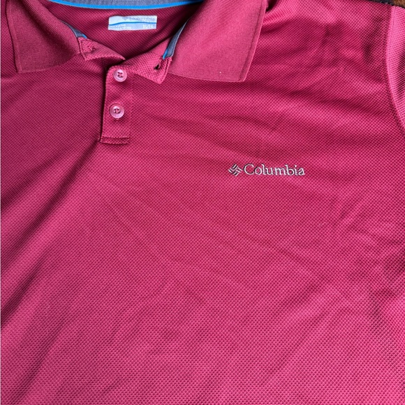 Columbia Men's Polo Shirt - Deep Red - Picture 1 of 5